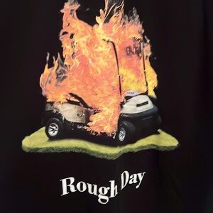 Men's Size L Green Goat Golf T-Shirt Rough Day